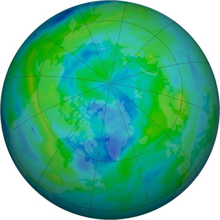 Arctic ozone map for 28 September 1994